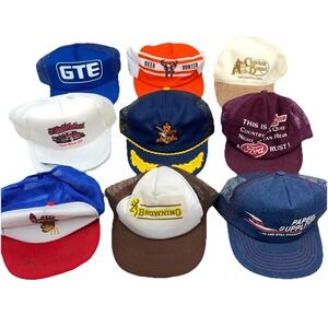 Vintage Trucker Hat Cap Lot Snap Back 90s 00s Y2K Reseller Bundle Advertising P3